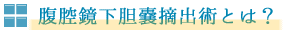 腹腔鏡下胆嚢摘出術とは？